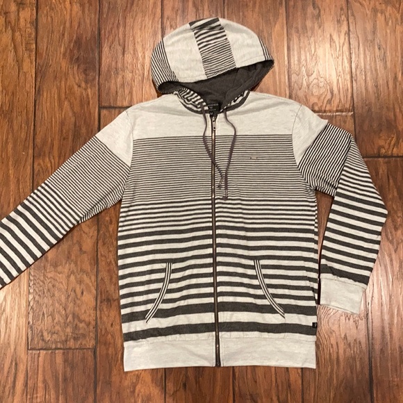 7 DIAMONDS striped zip up hoodie Size M EUC - Picture 2 of 14